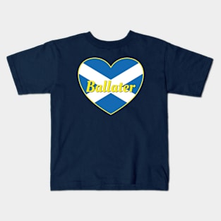 Ballater Scotland UK Scotland Flag Heart Kids T-Shirt